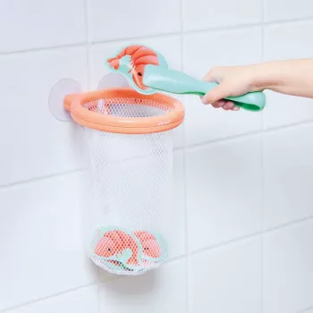 Janod Shrimp Catcher Hand Net - Koka rokturis, zils tīkls - āra dabas izpētes rotaļlieta bērniem no 3 gadiem