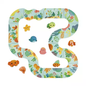 Janod Bath Puzzle Animal Track 28 gabali 18m+