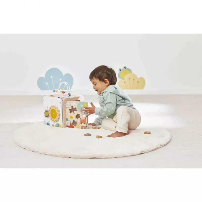 Janod Pure Large Activity Cube with Bead Maze - 20 Activities - J05142