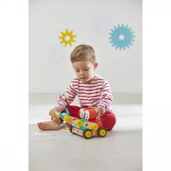 Janod Brico'Kids koka robota salikšanas un vilkšanas rotaļlieta 2+