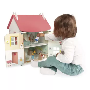 Janod Lilliputiens koka leļļu māja ar 15 piederumiem J06467