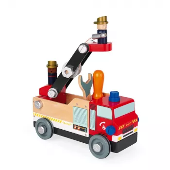 Janod Brico'kids Fire Truck Assembly Toy with Tools