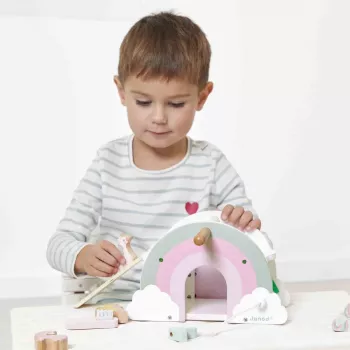 Janod koka vienradžu māja ar 5 aksesuāriem, 18m+