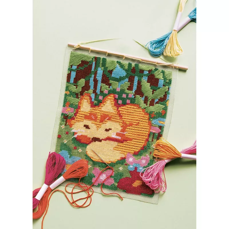 Janod Creative Embroidery Kit Canvas Fox 8+