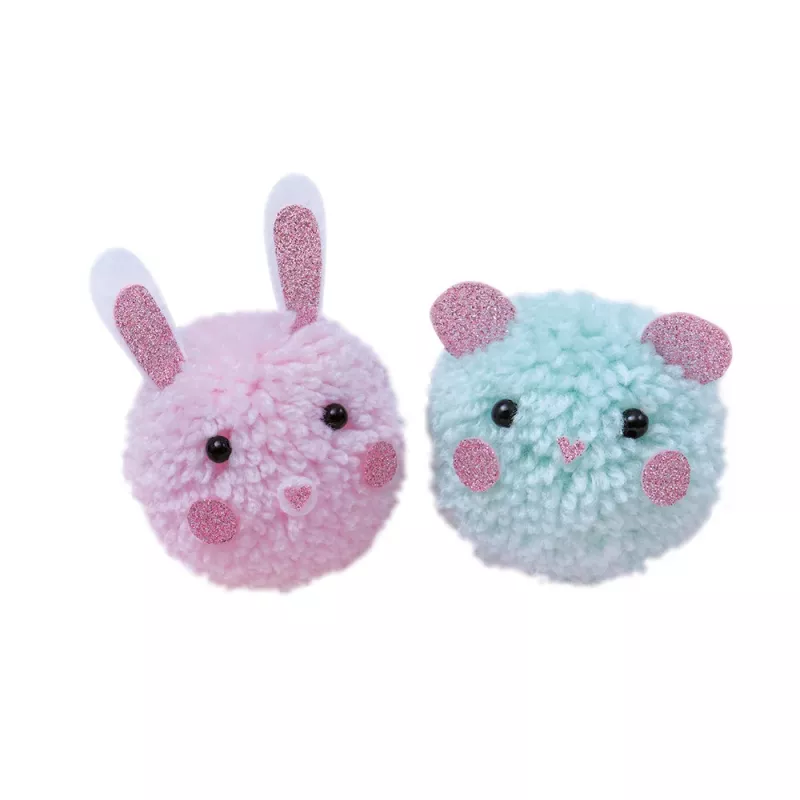 Janod Pom-Pom Creative Craft Kit - 2 Small Animals - Ages 7+