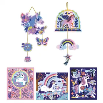 Janod Holographic Scratch Art Kit Unicorns 6+