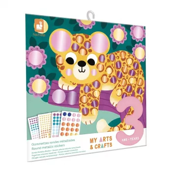 Janod My Arts & Crafts 3+ Creative Sticker Art Kit ar Metāliskiem Apaļiem Uzlīmēm