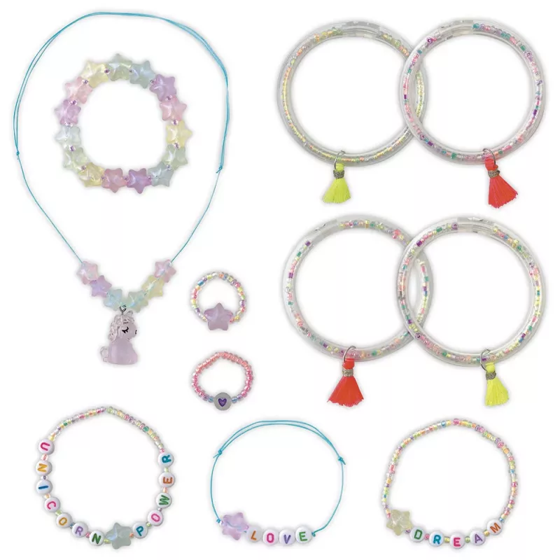 Janod Fluorescent Beads Jewellery Making Kit for Kids 6+