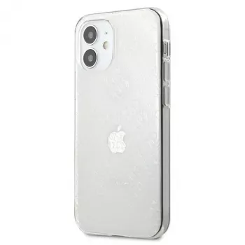 Guess GUHCP12S3D4GTR iPhone 12 mini Caurspīdīgs cietais vāciņš 4G 3D Pattern Collection