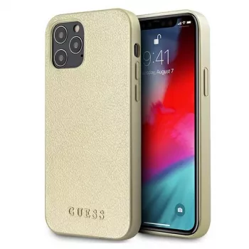 Guess GUHCP12LIGLGO Hardcase iPhone 12 Pro Max 6,7 inch Gold Iridescent
