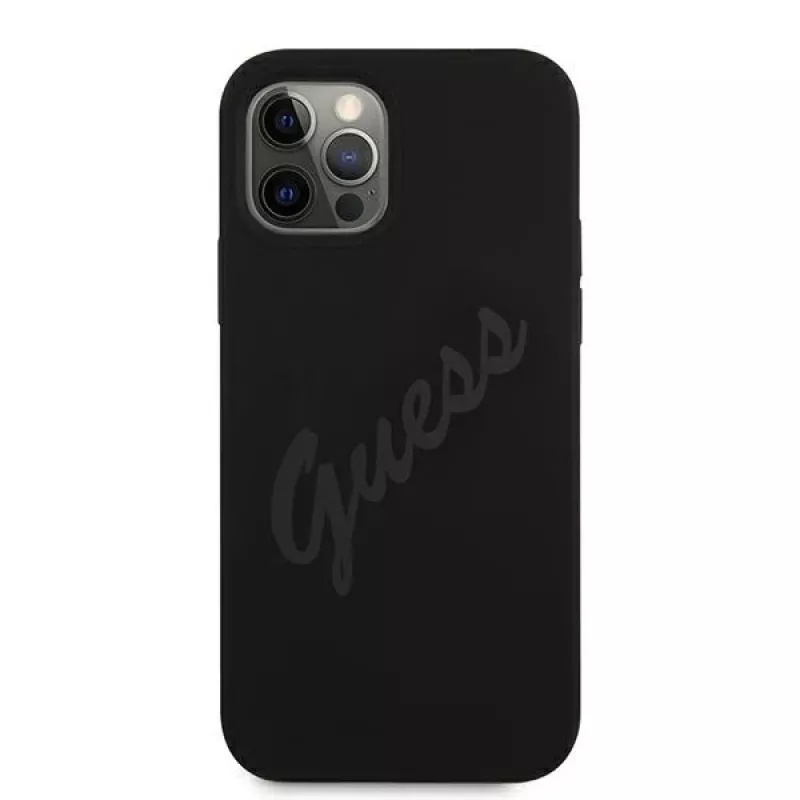 Guess Script Vintage Hard Case Apple iPhone 12 Pro Max 6,7 inch Melns