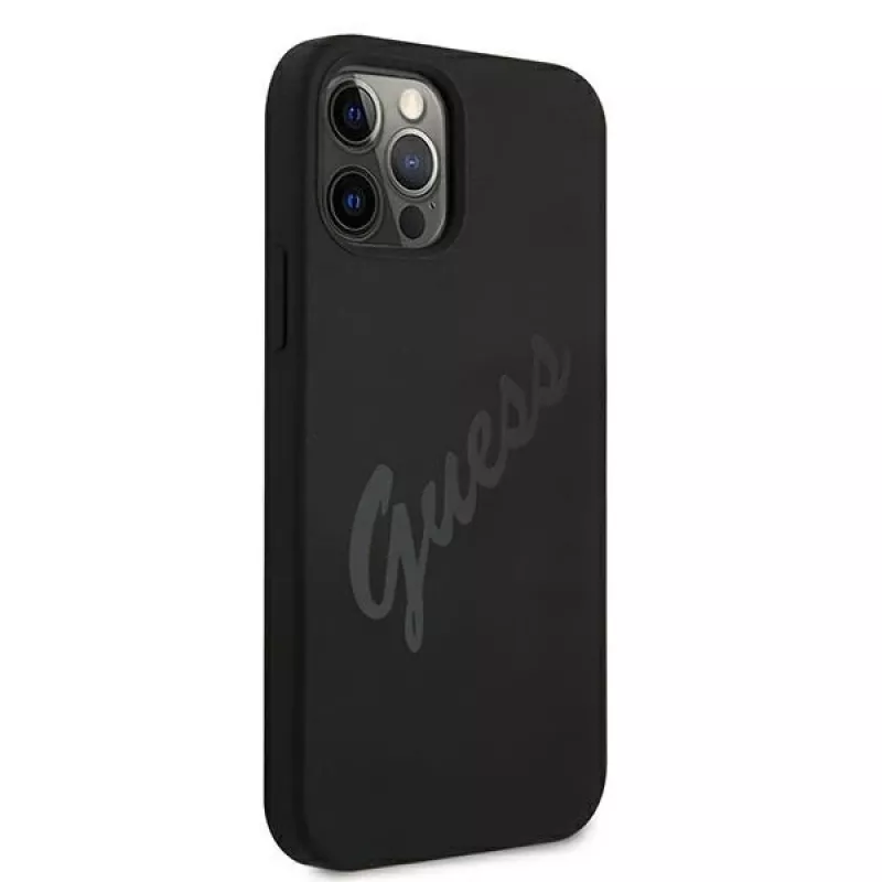Guess Script Vintage Hard Case Apple iPhone 12 Pro Max 6,7 inch Melns