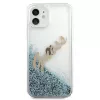 Guess Glitter Vintage Script Cietais Vāciņš Apple iPhone 12 mini - Zils