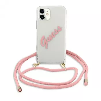 Guess GUHCP12SCRTVSPI iPhone 12 mini 5,4 inch Pink Hardcase Script Vintage