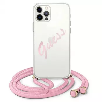 Guess Script Vintage Hard Case iPhone 12 / 12 Pro 6,1 inch - Rozā