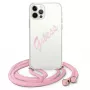 Guess Script Vintage Hard Case iPhone 12 / 12 Pro 6,1 inch - Rozā