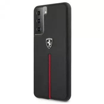 Ferrari FEOSIHCS21SBK Off Track Leather Nylon Stripe Hard Case Samsung Galaxy S21 (G991) - Melns