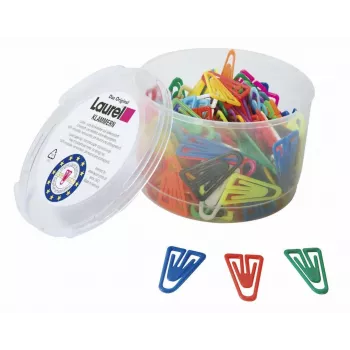 LAUREL Plastic Paper Clip 35 mm Assorted Pack of 200