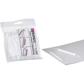 LAUREL Easy Clip Filing Strips White Short 100 Pieces