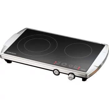 Rommelsbacher CERAN CT 3400/E divu plīts virsmu plīts, nerūsējošais tērauds/melns, 3400W
