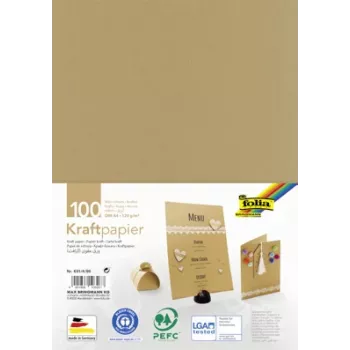 Folia Kraft Paper Brown 120 g/m² 100 Sheets A4