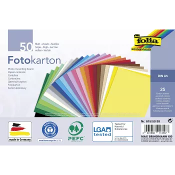 Folia Fotokarton Jauktas Krāsas 300 g/m² 50 Lapas A4 Foto Kartons