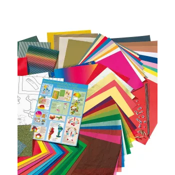 Folia 50915/1 Craft Paper Set - 107 Pieces - Multicolor - Boys & Girls - Paper, Cardboard, Foil - Box