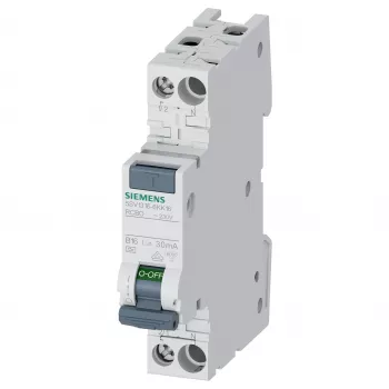 Siemens 5SV13166KK16 RCBO 2-Pole 16 A 30 mA Type C 6 kA
