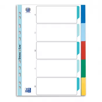 Oxford Folder Dividers DIN A4 Full Format Blank Assorted 5-Part