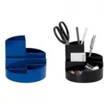MAUL Multiköcher Desk Organizer, Cylindrical, Blue, 140 mm Diameter, 125 mm Height, Plastic (Polystyrene)