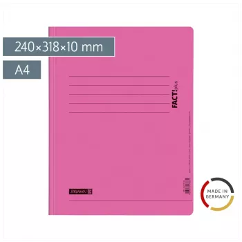BRUNNEN FACT!plus Spiral Folder Cardboard Pink DIN A4