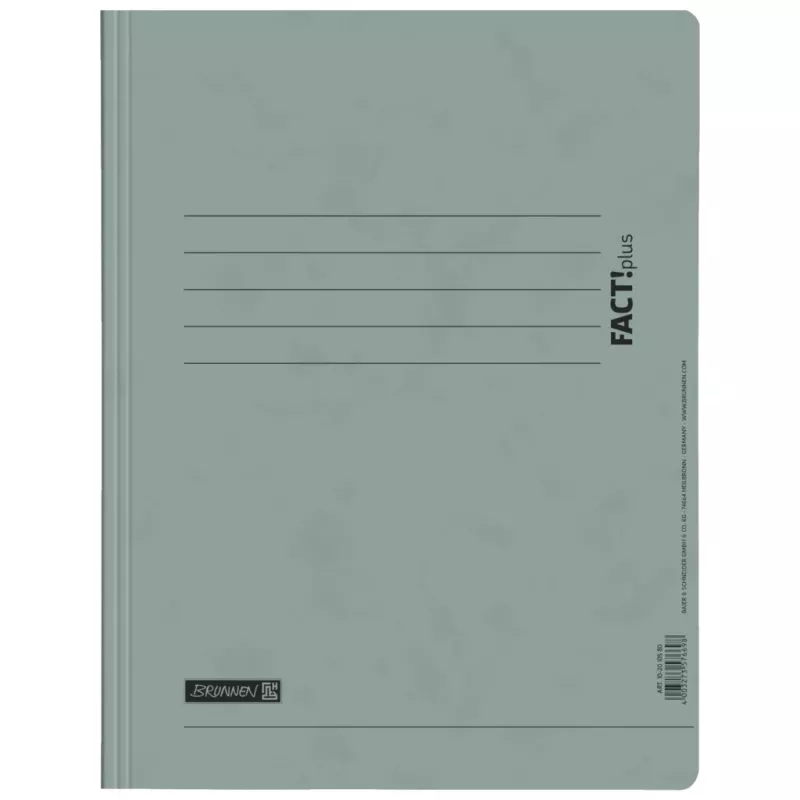 BRUNNEN FACT!plus Spiral Folder A4 Cardboard Grey
