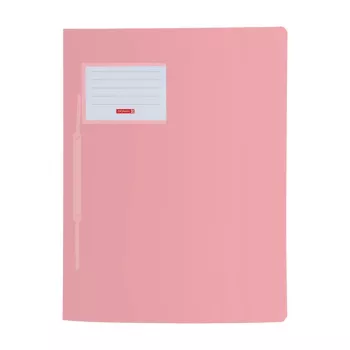 BRUNNEN FACT! Fastener File Polypropylene Pastel Pink Translucent DIN A4