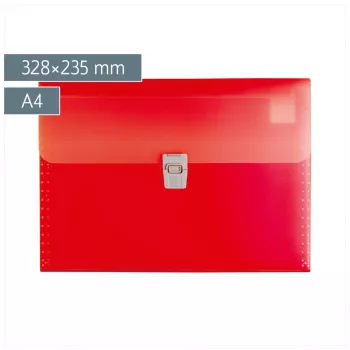 BRUNNEN FACT!pp Expanding File 10 Compartments Red A4 Polypropylene