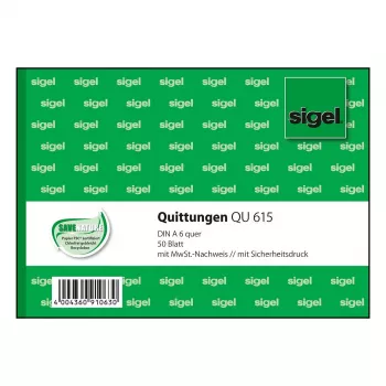 SIGEL QU615 Notepad A6 Squared Green 50 Sheets
