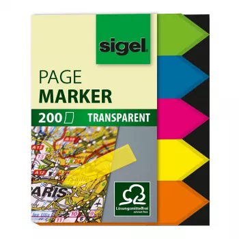 SIGEL HN613 pašlīmējošās indeksu cilnes 45x60mm baltas 200 gab.