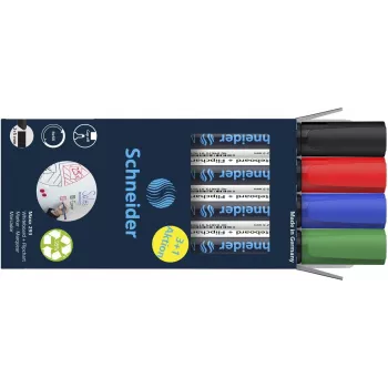 Schneider Maxx 293 Whiteboard and Flipchart Marker Assorted Colours 2,0 - 5,0 mm, Pack of 4