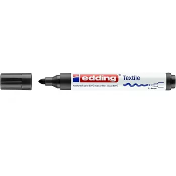 EDDING 4500 Tekstila marķieris Melns Apaļš uzgalis 2–3 mm Pastāvīgs Necaurspīdīgs Ūdens bāzes pigmenta tinte 1 gab.