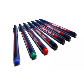 EDDING 1800 Profipen Fineliner Pildspalva - Melna - 0,35 mm - Metāla Rāmis