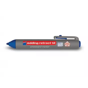 EDDING Retract 12 Permanentais marķieris, kalta smaile, 1.5-3 mm līnijas platums, zila tinte, 10 iepakojums