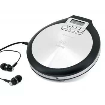 Soundmaster CD9220 portatīvais CD atskaņotājs ar 40 s pretšoku, DBBS, melns/sudrabs