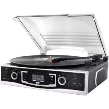 Soundmaster PL590SW Stereo Sistēma ar Atpakaļgriezi, DAB+, FM, AUX, USB, Ierakstīšanas Funkciju, Melna