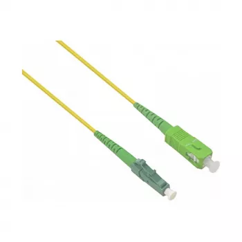 HELOS LWL OS2 Simplex Patch Cable LSZH 2,0mm SC/APC to LC/APC Yellow 20m