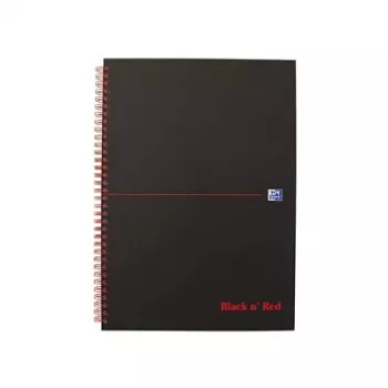 Oxford Office Notebook A4 Squared Black 70 Sheets 140 Pages 90 gsm Optik Paper Stapled