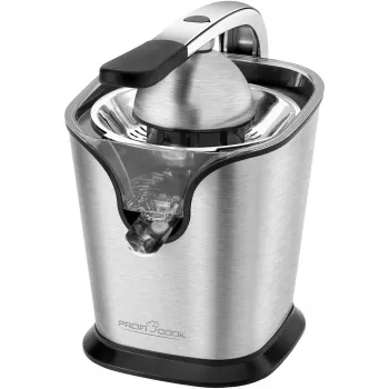PROFI COOK PC-ZP 1154 Citrus Press, 160 W, Stainless Steel, 500 ml, 2 Cones, Lever Operation, Black/Silver