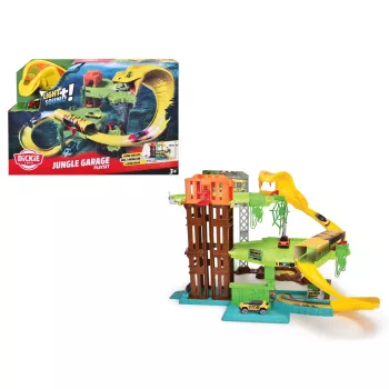Dickie Jungle Garage 203338004 - 3 līmeņu rotaļu garāža ar skaņu un gaismu, iekļauta metāla automašīna
