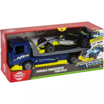 Dickie Formula Transporter Team Split 203766000 Auto Pārvadātājs ar 2 Liešanas Formas Auto