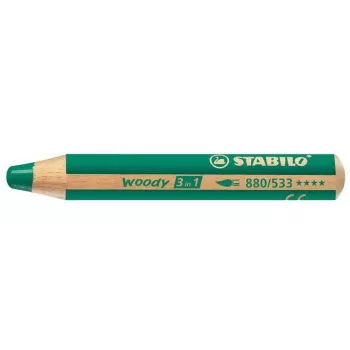 STABILO woody 3 in1 krītiņš - Zaļš - 10 mm vads - 1 gab.