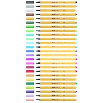 STABILO Point 88 Fineliner Pen - Assorted Colors - 0,4 mm - 12 Pack