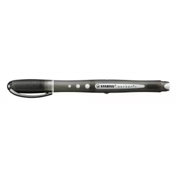 STABILO Worker Rollerball Pen Set - 4 Assorted Colors - 0,5 mm - Black, Blue, Red, Green